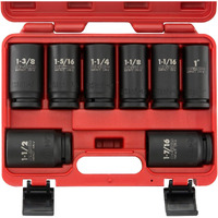 Neiko 02461A 3/4 Inch Drive Impact Socket Set, Sae 1    To 1-1/2   , 8 Pc, Deep/Jumbo Sockets, Chrome Vanadium Cr-V