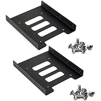 Imbaprice (Pack Of 2) 2.5"" To 3.5"" Bay Ssd Hdd Notebook Hard Disk Drive Black Mounting Bracket Adapter Tray Kit