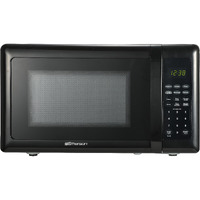 Emerson Mw7302B Compact Countertop Microwave Oven With Touch Control, Led Display, 700W, 10 Power Levels, 6 Auto Menus, Glass Turntable And Child Safe Lock, 0.7 Cu., Ft. Black