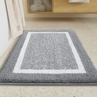 Color&Geometry Bath Mats For Bathroom Non Slip, 16""X24"" Small Gray Bathroom Rugs, Absorbent, Soft, Washable, Microfiber Bath Mat Bathroom Carpet