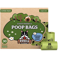 Pogis Dog Poop Bags - 30 Rolls (450 Doggie Poop Bags) - Leak-Proof Dog Waste Bags - Scented, Ultra Thick, Extra Large Poop Bags For Dogs