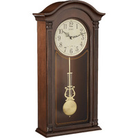 Seiko Gold Tone & Arched Wall Clock With Pendulum And Dual Chimes, 25 X 12.25 X 5 Inch