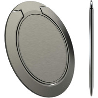 World's Slimmest Phone Ring Holder, Attom Tech Tomorotec Ultra Thin Cell Phone Ring Stand For Magnetic Car Mount Hook Compatible For Iphone Samsung Smartphone Accessories (Black)