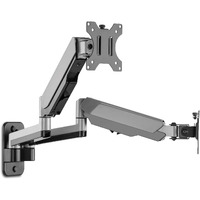 Avlt Dual Extended 13""-32"" Monitor Wall Mount Fits Two Flat/Curved Computer Monitor Full Motion Height Swivel Tilt Rotation Adjustable Monitor Arm - Vesa/Cable Management