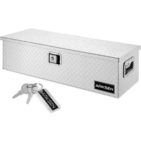 Arksen 39 Inch Heavy Duty Aluminum Diamond Plate Tool Box, Waterproof Truck Storage Organizer Chest For Pick Up Truck Bed, Rv Trailer With Side Handle, Lock And Keys - Silver