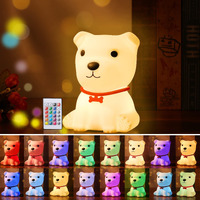 Zklili Dog Night Light For Kids,Cute Night Lamp With 16 Colors Changing For Nursery,Squishy Silicone Dog Touch Lights For Toddler Room Decor,With Usb Rechargeable,Gifts Stuff For Baby Girls And Boys