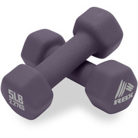 Rbx Weights Dumbbells Set - Neoprene Arm Weights With Non-Slip Grip, Strength Training Equipment Workout Weights For At Home Or Gym Training, Anti-Roll Royal Plum