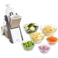 Dash Safe Slice Mandoline Slicer, Julienne + Dicer For Vegetables, Meal Prep & More With 30+ Presets & Thickness Adjuster - Grey
