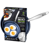 Granitestone Stainless Steel Tri-Ply Non-Stick Saute Pans, 2-Piece Set