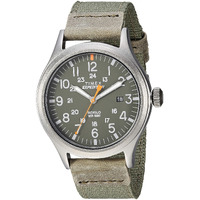 Timex Men's Expedition Scout 40Mm Watch - Gray Case Green Dial With Green Fabric Strap
