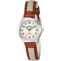 Timex Women's Tw4B11900 Expedition Field Mini Brown/Natural Nylon/Leather Strap Watch