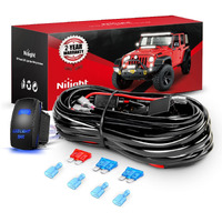 Nilight 10011W 16Awg Wiring Harness Kit-2 Leads Led Light Bar 12V On/Off 5 Pin Rocker Switch Power Relay Blade Fuse For Jeep Boat Trucks, 2 Years Warranty