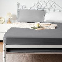 Ayasw Fitted Sheet Only Queen Size Deep Pocket 16 Inches Premium Soft And Cozy Bed Fitted Bottom Sheet 1800 Brushed Microfiber Fits 8""-16"" Wrinkle, Fade Resistant Easy Care Breathable Stable Grey