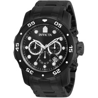 Invicta Men's 0076 Pro Diver Collection Chronograph Black Ion-Plated Stainless Steel Watch