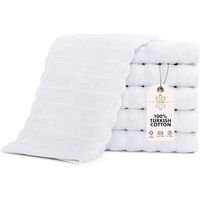 Classic Turkish Towels Ctt Luxurious 100% Turkish Cotton Washcloths 6 Pack, Highly Absorbent & Quick Dry, Face Towels Wash Cloths For Hotel, Spa & Gym | 13""X13"" (White)