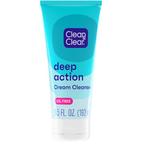 Clean & Clear Oil-Free Deep Action Cream Facial Cleanser, Cooling Daily Face Wash For Deep Pore Cleansing Of Acne-Prone Skin, 6.5 Oz (Pack Of 2)