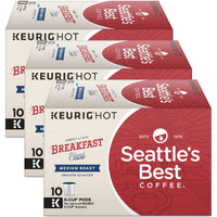 Seattles Best Coffee K-Cup Pods, Breakfast Blend, Medium Roast Coffee, Smooth-Roasted K-Cups For Keurig K-Cup Brewers, 10 Ct K-Cups/Box (Pack Of 3 Boxes)