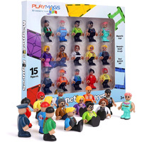 Playmags Magnetic Figures Community Set Of 15 Pieces - Play People Perfect For Magnetic Tiles Building Blocks - Stem Learning Toys Children - Magnet Tiles Expansion Accessories Pack