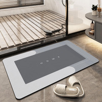 Super Absorbent Bath Mat, Quick-Drying Bathroom Mats, Super Absorbent Living Room Floor Mat , Rubber Non-Slip Bottom, Easy To Clean Bathroom Rug, Simple Kitchen Doormat (Rectangle Light Gray, 50X80Cm)
