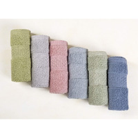 Cleanbear Pure Cotton Wash Cloths Face Cloths, 6 Colors Per Set, 13 X 13 Inches (Light Blue, Jade Green, Light Green, Grey, Light Grey, Pink)