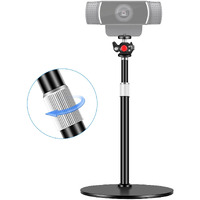 Nycetek Webcam Tripod Stand For Desk: Webcam Stand For Logitech Brio | C920 | C922 - Height & Angle Adjustable Desktop Tripod For Light & 1/4"" Thread For Live Streaming | Video Calling