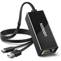Ugreen Micro Usb Ethernet Adapter, Ethernet Adapter With 3.3 Ft Cable & Power Cord, Compatible For Fire Tv Stick Basic/2Nd/4K/Lite, Chromecast 1/2/3/Ultra/Audio, Fire Tv 3Rd, Plug & Play, 10/100 Mbps