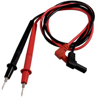 Uxcell 1000V Banana Connector Detachable Threaded Tip Multimeter Probe Test Lead Without Cover Black Red Pair