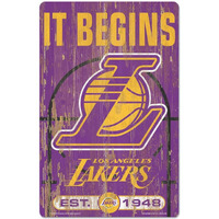Wincraft Nba Los Angeles Lakers 69712010 Wood Sign, 11"" X 17"", Black