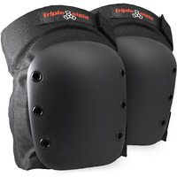 Triple Eight Street Knee Pads For Skateboarding Adjustable Straps (1 Pair), Black, Large