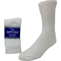 Diabetic Socks, Creswell Diabetic Socks, 12 Pack (1 Dozen Pairs), For Men And Women, Medical Socks For Neuropathy, Edema, Diabetes, Non-Binding, Crew Length, Size 10-13,Large, White