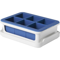 Oxo Good Grips Silicone Stackable Ice Cube Tray With Lid - Large Cube,Dark Blue