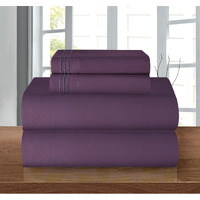 Elegant Comfort Luxury Soft 1500 Premier Egyptian 4-Piece Premium Hotel Quality Wrinkle Resistant Coziest Bedding Set, All Around Elastic Fitted Sheet, Deep Pocket Up To 16Inch, Full, Purple