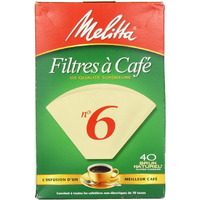 Melitta Cone Coffee Filters, Natural Brown, No. 6, 40 Count Filters