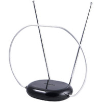 Philips Rabbit Ears Black Indoor Tv Antenna, Dipoles And Circular Loop, Tabletop Antenna, Digital, Smart Tv Compatible, Hdtv Antenna, 4K 1080P Vhf Uhf, 5Ft Coaxial Cable, Sdv8201B/27