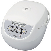 Tiger Jbv-A18U 10-Cup (Uncooked) Micom Rice Cooker And Warmer With Tacook Food Steamer Cooking Tray Technology, White
