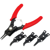 Performance Tool 1435 Interchangeable Head Snap Ring Pliers With Straight, 45 Degree And 90 Degree Angled Heads For Internal And External Use