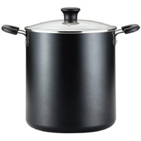 T-Fal Initiatives Nonstick Stockpot 8 Quart Oven Safe 350F Cookware, Pots And Pans, Dishwasher Safe Black