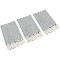 Mia'sdream Tassels Cotton Hand Face Head Guest Gym Towel Set Washcloth Kitchen Tea Towel Dish Cloth Set 3 Pack 16Inch X 24Inch (Grey)