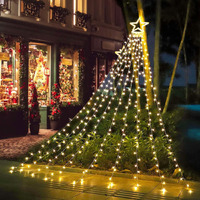 (New) Outdoor Christmas Lights, 320 Leds Outdoor Christmas Decoration Lights With 12"" Plastic Star Tree Topper, 8 Modes Outdoor String Lights For New Year, Yard, Party, Garden, Holiday (Warm White)