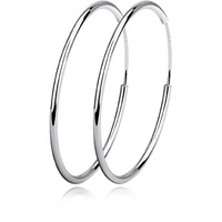 Hoop Earrings Sterling Silver Circle Endless Hoop Earrings Hoops Jewelry Fashion Big Hoop Earring