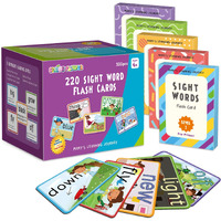 Springflower Sight Words Flash Cards With Pictures,Motions&Sentences, 220 Dolch Sight Words For Preschool, Kindergarten, 1St, 2Nd & 3Rd Grade.Homeschool, Learn To Read, Phonics Learning,235 Pieces