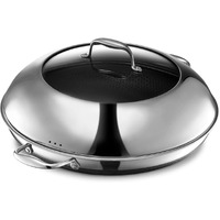 Hexclad Hybrid Nonstick 14-Inch Frying Pan With Steel Lid, Great For Braising, Dishwasher And Oven Safe, Induction Ready, Compatible With All Cooktops