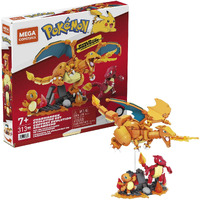 Mega Pok  Mon Action Figure Building Toys For Kids, Charmander Evolution Set With 300 Pieces, 3 Poseable Characters, Charmeleon And Charizard