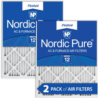 Nordic Pure 14X24X1 (13 3/4 X 23 3/4 X 3/4) Pleated Merv 12 Air Filters 2 Pack