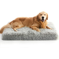 Mihikk Large Dog Bed, Orthopedic Egg Crate Foam Dog Bed With Removable Washable Cover, Waterproof Dog Mattress Nonskid Bottom, Comfy Anti Anxiety Pet Bed Mat, 35X22 Inch, Gray