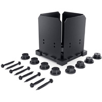 Ozco 51708 Ironwood 6X6 Post Base, Black Galvanized Steel (1 Per Pack)
