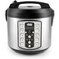 Aroma Housewares Arc-5000Sb Digital Rice, Food Steamer, Slow, Grain Cooker, Stainless Exterior/Nonstick Pot, 10-Cup Uncooked/20-Cup Cooked/4Qt, Silver, Black