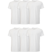 Fruit Of The Loom Men's Stay Tucked Crew T-Shirt - Medium - White (Pack Of 6)