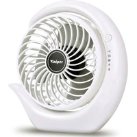 Viniper Portable Rechargeable Fan, Small Desk Fan : 3 Speeds & About 8-24 Hours Longer Working, 180 Rotation, Portable Desktop Fan Small But Mighty, Strong Wind (White, Light Black Blade)6.2 Inch