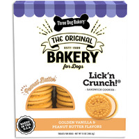 Three Dog Bakery Classic Cremes Baked Dog Treats, Golden With Peanut Butter Filling, 13 Oz,Brown,310077
